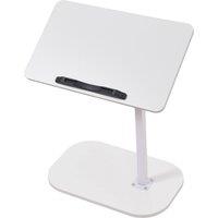 Living and Home Height/Angle Adjustable Overbed Table with Laptop Strip in White