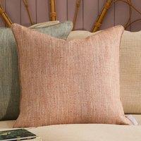 Voyage Maison Jedburgh Textured Woven Square Cushion in Orange | Size: 50 cm x 50 cm