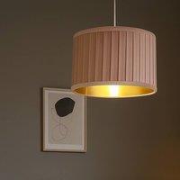 Lighting Collection PLEATED VELVET BLUSH PINK SHADE WITH METALLIC GOLD INNER (30