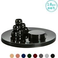 Argon Tableware 18 Piece Metallic Charger Plates Set in Black
