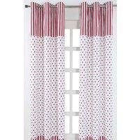 Homescapes Red Love Hearts Ready Made Eyelet Curtain Pair | Size: 140 cm width x 183 cm drop