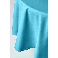 Homescapes Plain Cotton Round Tablecloth, 178 cm in Blue