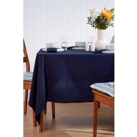 Homescapes Plain Cotton Tablecloth, 137cm x 178cm in Navy | Size: 137 cm x 178 cm