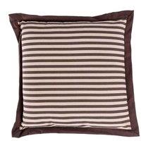 Homescapes Handmade Striped Seat Pad Soft Cotton Dining Chair Cushion in Brown | Size: 40 cm x 40 cm