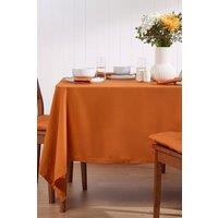 Homescapes Plain Cotton Tablecloth, 137cm x 228cm in Burnt Orange | Size: 137 cm x 228 cm