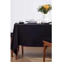 Homescapes Plain Cotton Tablecloth, 178cm x 300cm in Black | Size: 178 cm x 300 cm