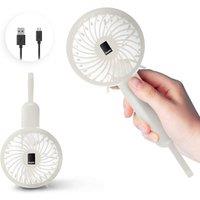 Keplin Portable Hand-Held Fan - White, Cordless Rechargeable Mini USB Fan in White
