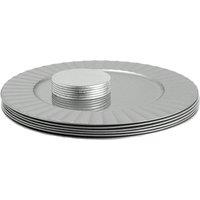 Argon Tableware 12pc Round Charger Plates Set - 33cm - Flute Design in Silver