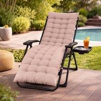 Royalford Sun Lounger Cushion 160x50cm Thin Padded Outdoor Garden Cushion in Dusty Pink | Size: 160x50 cm