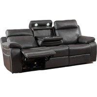 Furnishings For Less UK Tokyo Grey Leatheraire Power 3 Seater Sofa Electric Recliner USB
