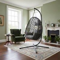 GAVENO CAVAILIA Swing Hanging Egg Chair Outdoor Garden & indoor in Charcoal