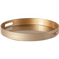 Argon Tableware 6x Melamine Serving Trays - Round Metallic Serving Dish Food Tray in Gold
