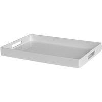 Argon Tableware 6x Melamine Serving Trays - Square Metallic Serving Dish Food Tray in White