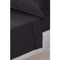 Homescapes Egyptian Cotton Satin Stripe Flat Sheet 330 Thread Count in Black | Size: Super King Flat