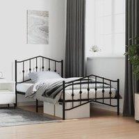 Berkfield Home Metal Bed Frame with Headboard & Footboard Black 100x190 cm