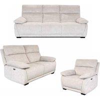 Furnishings For Less UK Piccadilly Electric Recliner Sofa Fabric Power USB Beige