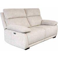 Furnishings For Less UK Piccadilly Electric Recliner Sofa 2 Seater Beige Fabric Couch