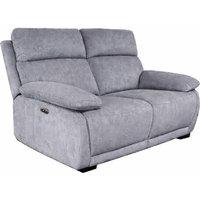 Furnishings For Less UK Piccadilly Electric Recliner Sofa 2 Seater Grey Fabric Couch