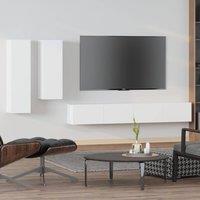 Berkfield Home 4 Piece TV Cabinet Set White Engineered Wood