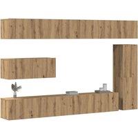 Berkfield Home 7 Piece TV Cabinet Set Wall-mounted Artisan Oak Engineered Wood