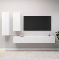 Berkfield Home 4 Piece TV Cabinet Set White Engineered Wood