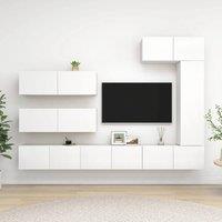 Berkfield Home 7 Piece TV Cabinet Set White Engineered Wood