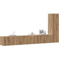 Berkfield Home 3 Piece TV Cabinet Set Wall-mounted Artisan Oak Engineered Wood