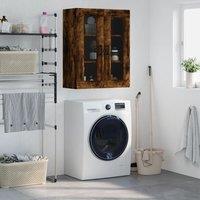 Berkfield Home Wall Mounted Cabinet Smoked Oak 69.5x34x90 cm in Brown