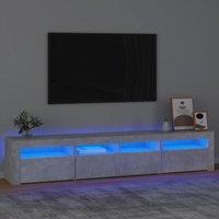 Berkfield Home TV Cabinet with LED Lights Concrete Grey 210x35x40 cm | Size: 210 x 35 x 40 cm