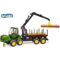 Bruder 1:16 John Deere 1210E Forwarder with grab & 4 trunks in Green | Size: 1 Pack