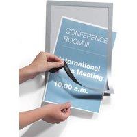 Durable Duraframe Self Adhesive Magnetic Signage Frame - 10 Pack - A4 Silver