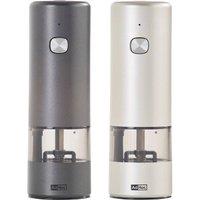 AdHoc Electric Grinder Pepper & Salt Mill Set - Light Grey & Dark Grey