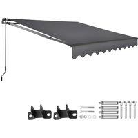 tectake Retractable Awning Ornella in Dark Grey | Size: 250 cm x 200 cm