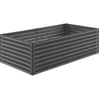 tectake Raised Garden Bed Blomma Steel 200 X 100 X 62 Cm in Dark Grey