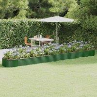 Berkfield Home Garden Raised Bed Powder-coated Steel 544x100x36 cm Green | Size: 544 x 100 x 36 cm