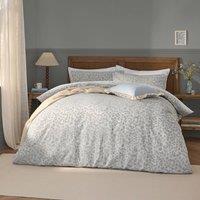 Wylder Grace Leaf Jacquard Satin Duvet Cover Set in Grey | Size: King