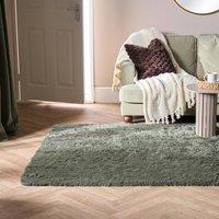 OHS Soft Fluffy Rug Anti-Slip Carpet Area Floor Mat in Dark Green | Size: 160 cm x 230 cm