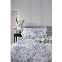 The Lyndon Company Toile De Jouy Luxurious 200 Thread Count Oxford Pillowcase Pair in Blue | Size: Standard Pillow Case