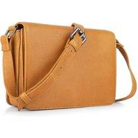 PRIMEHIDE Leather Crossbody Medium Bag - Multi-Compartment in Tan