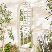 FurnitureboxUK Harris Cream Large Arched Window 120x40cm Garden Mirror | Size: 120x40 cm