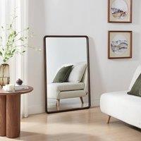 FurnitureboxUK Rowena Walnut Wood Large 120x80cm Rectangle Wall Mirror | Size: 120x80 cm