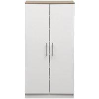 Moderna Shoe Cabinet 7 Tier 2 Door Boot Storage White Oak