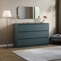 HD Designs Modern 6 Drawer Chest of Drawers Bedroom Storage Unit in Green