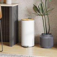 HOMCOM Kitchen Bin, 30 Litre Pedal Rubbish Bin with Removable Bucket, White | Size: 30L