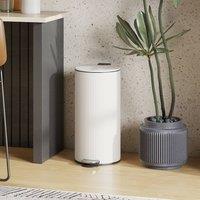 HOMCOM Kitchen Bin, 30 Litre Pedal Rubbish Bin with Removable Bucket, Cream | Size: 30L