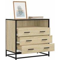 Berkfield Home Drawer Cabinet Sonoma Oak 70x41x70 cm Engineered Wood in Brown | Size: 70 x 41 x 70 cm