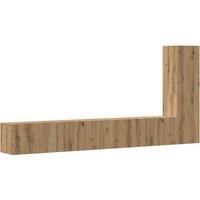 Berkfield Home 3 Piece TV Cabinet Set Wall-mounted Artisan Oak Engineered Wood