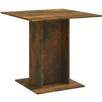 Berkfield Home Dining Table Smoked Oak 80x80x75 cm Engineered Wood in Brown | Size: 80 x 80 x 75 cm