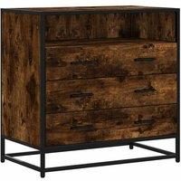Berkfield Home Drawer Cabinet Smoked Oak 70x41x70 cm Engineered Wood in Brown | Size: 70 x 41 x 70 cm