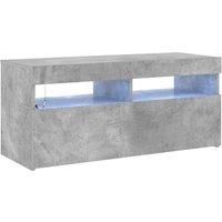 Berkfield Home TV Cabinet with LED Lights Concrete Grey 90x35x40 cm | Size: 90 x 35 x 40 cm